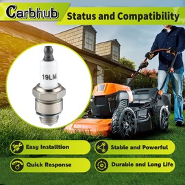 Carbhub 10 Packs 796112 Spark Plug for Craftsman Husqvarna MTD Toro JDeere Poulan Replace for 796112S 492167 492167S 802592 802592S 293918 391818 392588 RJ19LM RJ17LM RCJ8 J19LM J17LM
