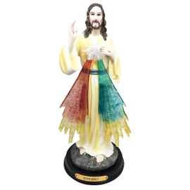 Gifts & Decor Large 12" Tall The Divine Mercy of Jesus Christ Figurine Symbol of Blood & Water from His Holy Heart Divinity Figurine Atonement Forgiveness Mercy Compassion Love