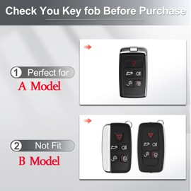 Heavy Metal Key Fob Cover Case Protector for Range Rover，Compatible with Rover Sport Jaguar XE XJ XF, Velar, Evoque, Defender, Discovery (A-Model-Black)