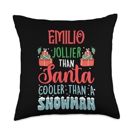 Ice Cold Charisma Christmas Holiday Heat Emilio Jollier Than Santa Cooler Than Snowman Frosty Throw Pillow, 18x18, Multicolor