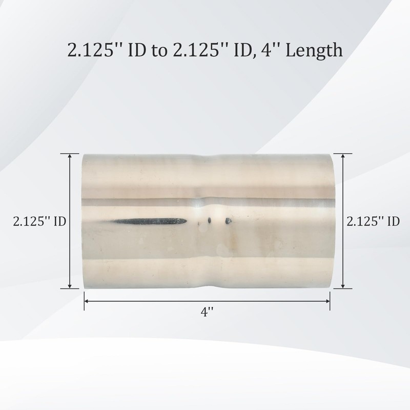 Polished Stainless Steel 2.125'' ID to 2.125'' ID Exhaust Adapter,Exhaust