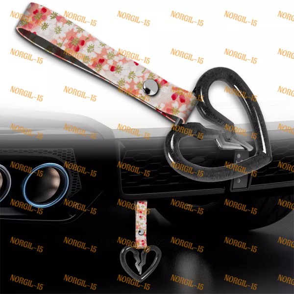 Unbranded Crystal Broken Heart TSURIKAWA Black Ring Train Bus Handle