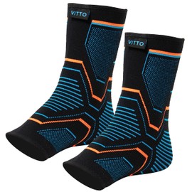 VITTO Ankle Brace, Foot Support for Ligament Damage, Weak Joints, Sprained Joint and Arthritis (Pack of 2, S)