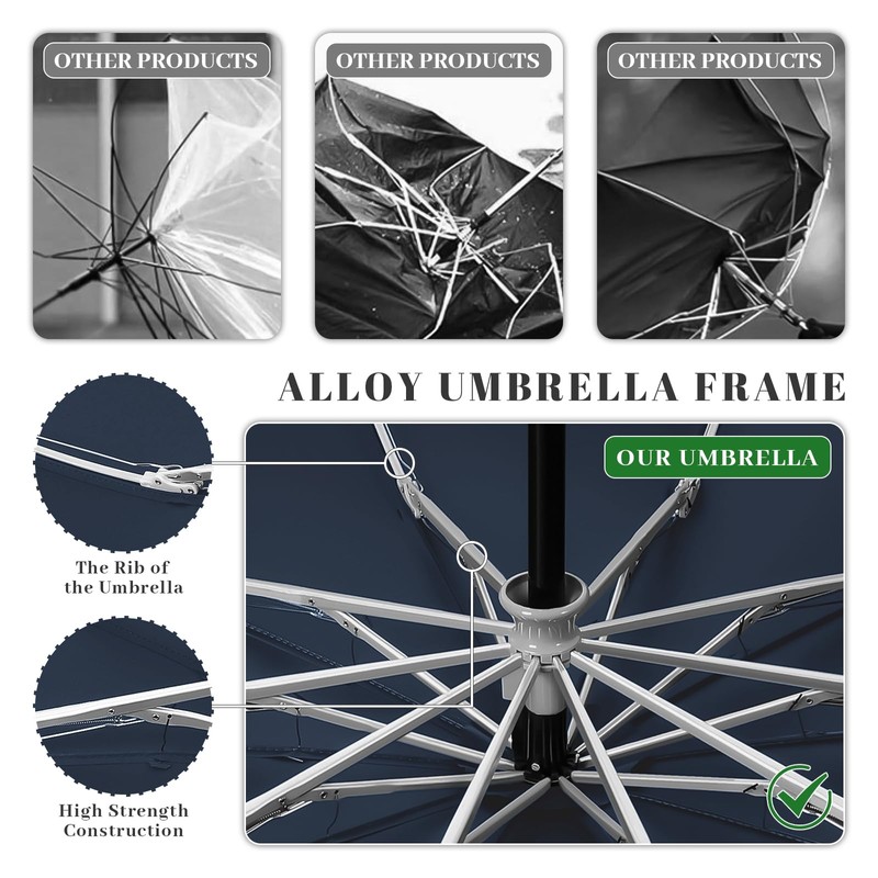 Pioggistar Windproof Umbrella for Men and Women, Inverted Mechanic Umbrellas