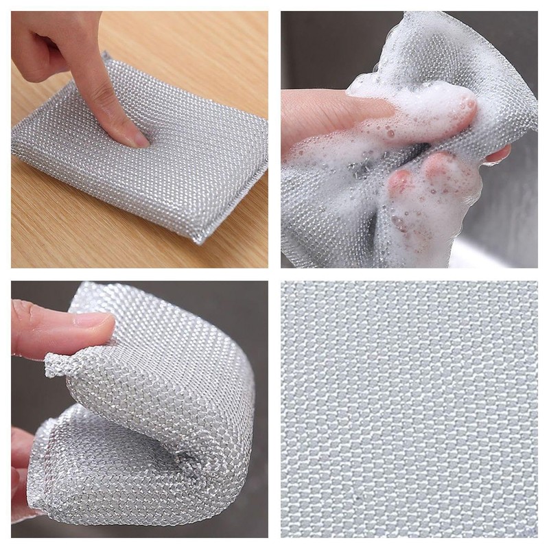 VEHYEGOI 12-Piece Wire Cloth Wire Brushes, Scouring Pads, Scrubbers, Scratch-Free