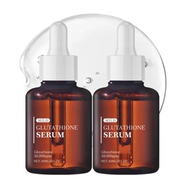 2Pcs Glutathione Serum with 20,000ppm Glutathione, Glutathione Face Serum for Glowing, Dark Spot Correcting Serum, Hydrating Face Serum, Improve Skin Elasticity, Revitalize Complexion, Korean Skincare