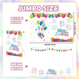 Jumbo Birthday Card Giant Guest Book, 13.7 x 21.6 inches Giant Large Birthday Greeting Cards for Girl Boy Birthday Supplies, Including Envelope(White)