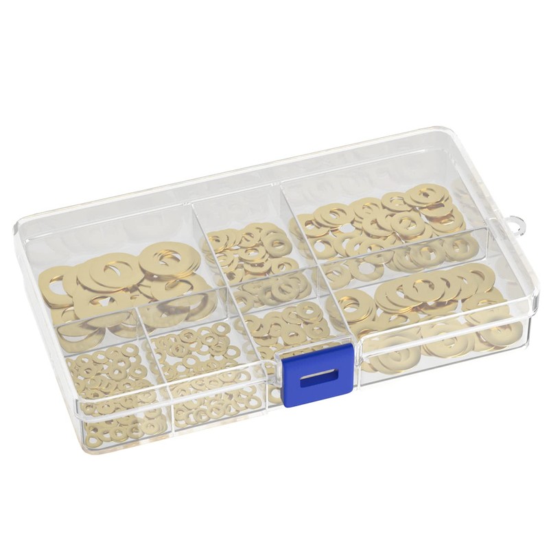 170 PCS M2 - M8 Copper Flat Washers,Brass Gaskets