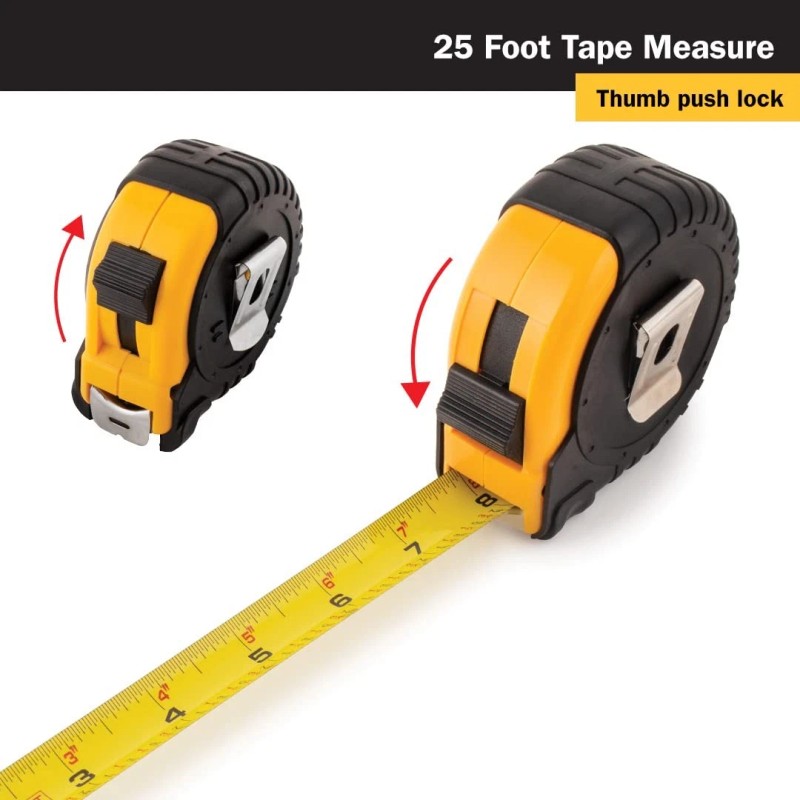 Titan 25 Foot Tape Measure Ergonomic Design Quick Read Standard