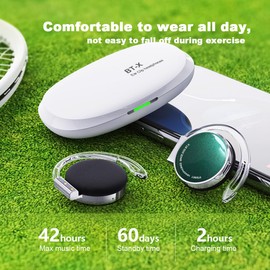 Clip on Headphones Bluetooth V5.3, On Ear Headphones Wireless with Earhooks, Open Ear Headphones, Sports Headset Bluetooth with 4 Microphones, Earphones Noise Cancelling/Long Battery Life