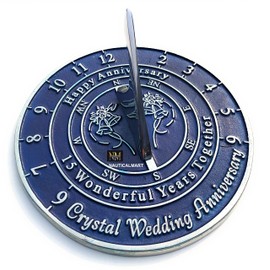 NauticalMart 15th Crystal Wedding Anniversary Sundial Gift for Him or Her, Husband or Wife, Parents, Grand Parents, Couples to Celebrate Anniversary Unique Gift (15th Anniversary)