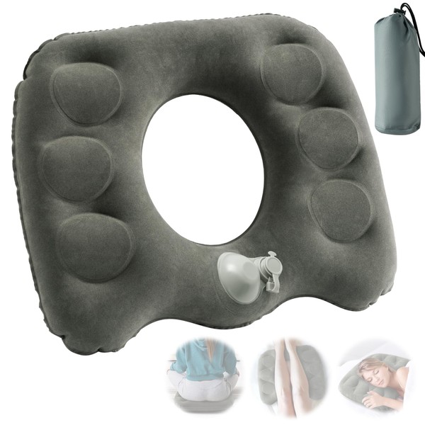 Wood Homing Inflatable Hemorrhoid Cushion Relief Tailbone Pressure Back Pain