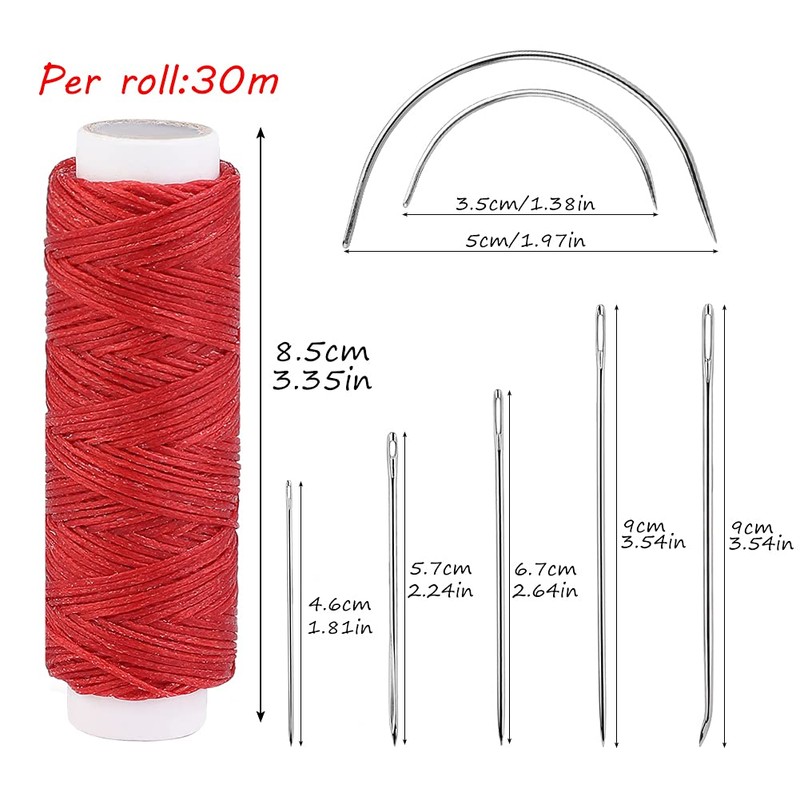 Ftyiwu Waxed Thread, Upholstery Needle and Thread 32 Yards with