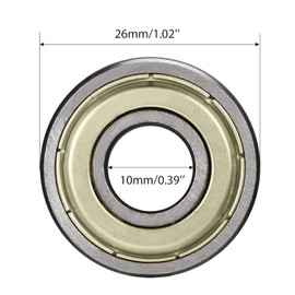 TUZUK 6000ZZ Deep Groove Ball Bearing P6 10 x 26 x 8 mm Lubricated Bearings Double Metal Seal Silver Tone Scooter and Skateboard Wheel - Pack of 10