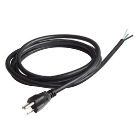 VSEER 6Ft 16 Gauge 3 Prong Heavy Duty Universal AC Appliance Replacement Power Supply Cord Cable with Open End, SJT 16AWG US Plug 13A/125V 1625W, Black