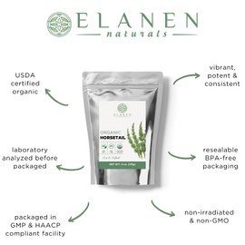 Organic Horsetail Herb 4 oz. (113g), USDA Certified Organic Cola de Caballo Hierba, Horse Tail Plant Tea, Shave Grass Loose Leaf for Hair Growth, Cut & Sifted