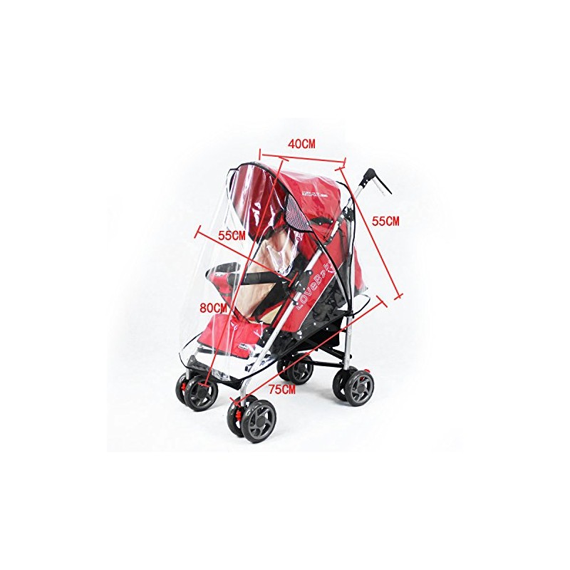 LUPO Buggy Puschair Rain Cover - Universal for Hauck, Silver