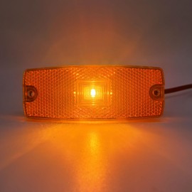 AOJO Yellow Side Marker Light LED 12 V 24 V, Orange Marker Light for Trailers, Trucks, Caravans - Includes Screws (Yellow, 2 Pack)