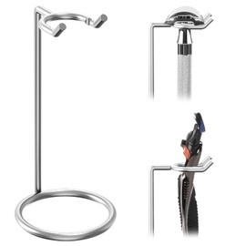Linkidea Safety Razor Holder Stand, Shaving Brush Stand Deluxe Men's Stainless Steel Travel Shave Razor Holder - 4.7" (Silver 12cm)