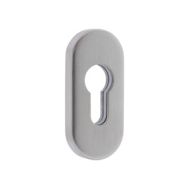 ToniTec Key Escutcheon Protective Rosette Sliding Rosette Oval Rosette for Profile Cylinder 9 mm Stainless Steel