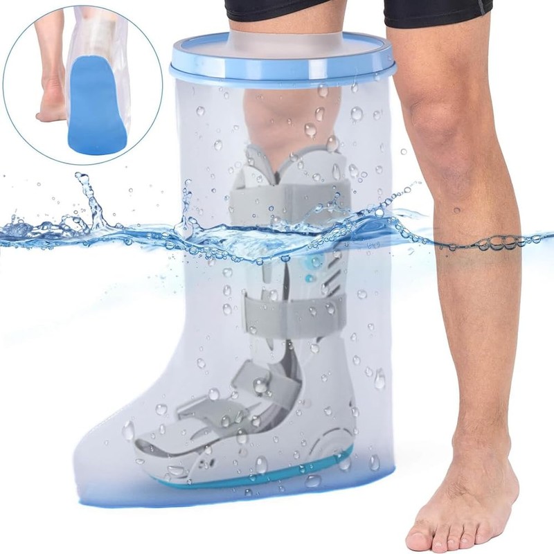 Wisyurt Waterproof Extra Wide Leg Cast Cover for Shower with