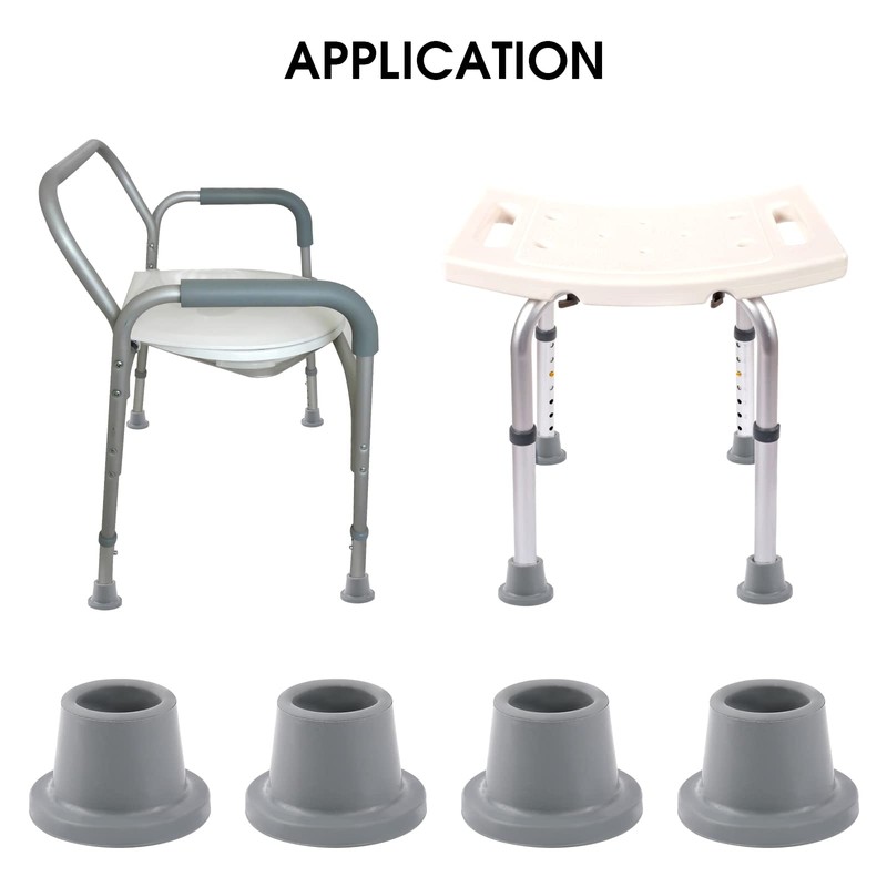 Heavy Duty Shower Chair Leg Caps 4 Pack - Replacement
