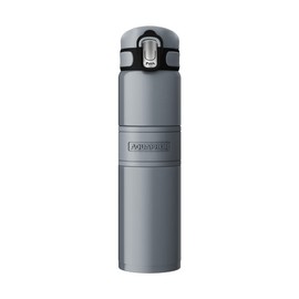 Aquintos Wasseraufbereitung AQUAPHOR Thermal Drinking Bottle Insulated Flask Double-Walled Keeps Ice Cold or Hot for up to 6 Hours - Stainless Steel 480 ml - Stainless Steel Drinking Bottle (Grey)