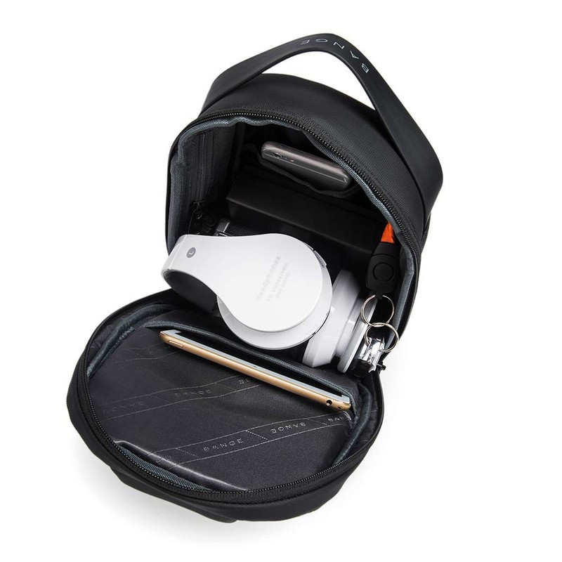 Mochila Cruzada Bange Impermeable Bolso Bandolera para Hombre con Puerto