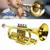 Gold Kid Trumpet Toy with 4 Colored Keys Interesting Educational