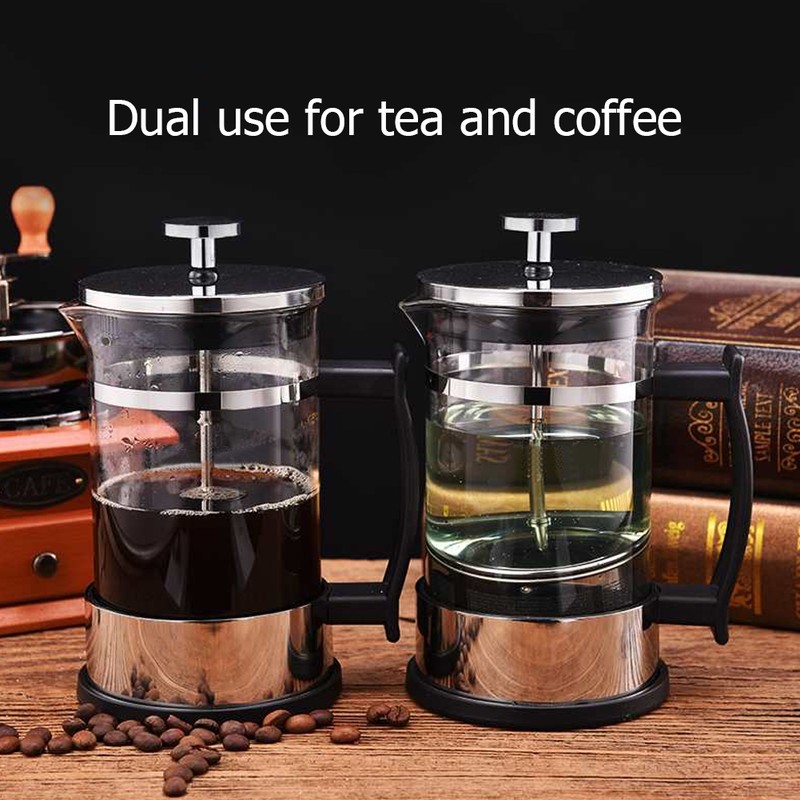 Stainless Steel Glass Coffee Pot French Press Filter Pot Household