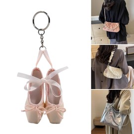 Haoyull Fashion Ballet Shoes Charm Keychain Haning Ornament Keyring Lovely Pendants Decoration for Purse Bag Backpack Handbag