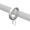 Interdeco Curtain Rings with Folding Hooks/Wooden Rings in White for