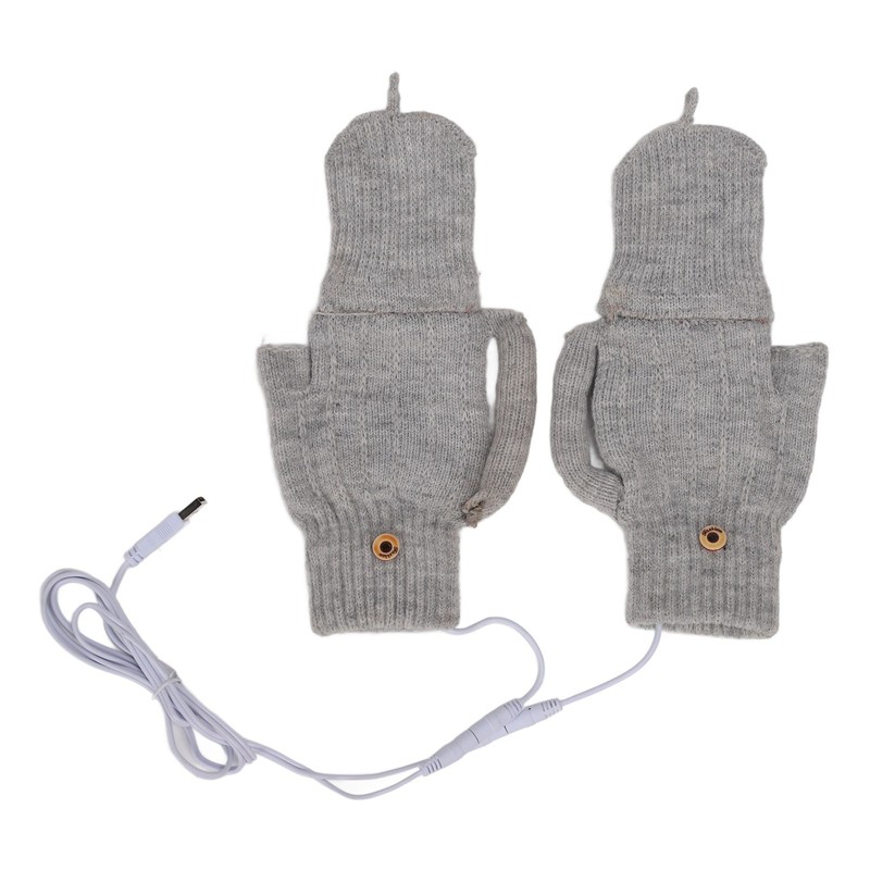 USB Heating Gloves Warm Cotton Full Finger and Half Fingerless