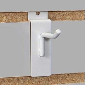 Only Garment Racks 2" Slatwall Hooks for Slat Panel Display - 25 Pcs Box - 1/4" Dia Wire - Heavy Duty - White Color