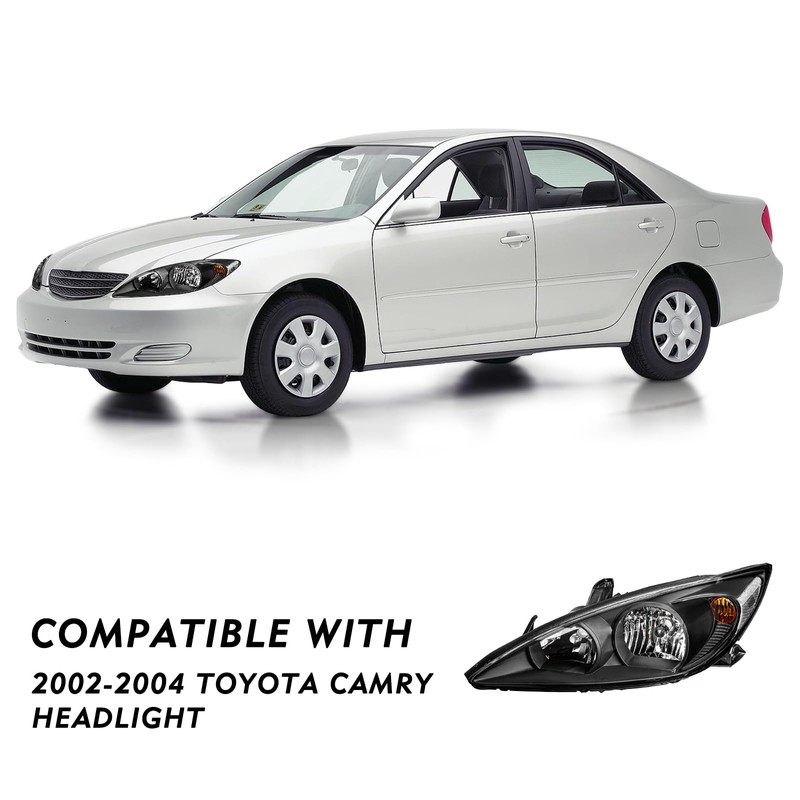 TUSDAR Headlight Assembly Set Fit for 2002-2004 Toyota Camry LE