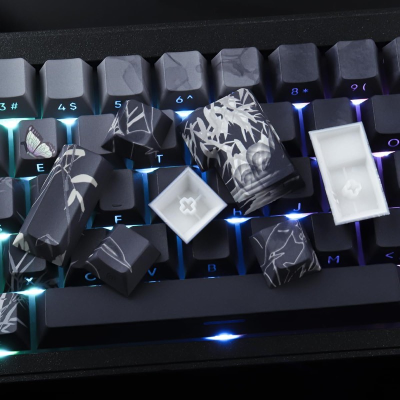 Tsungup PBT - Juego de teclas impresas lateralmente, 135 teclas