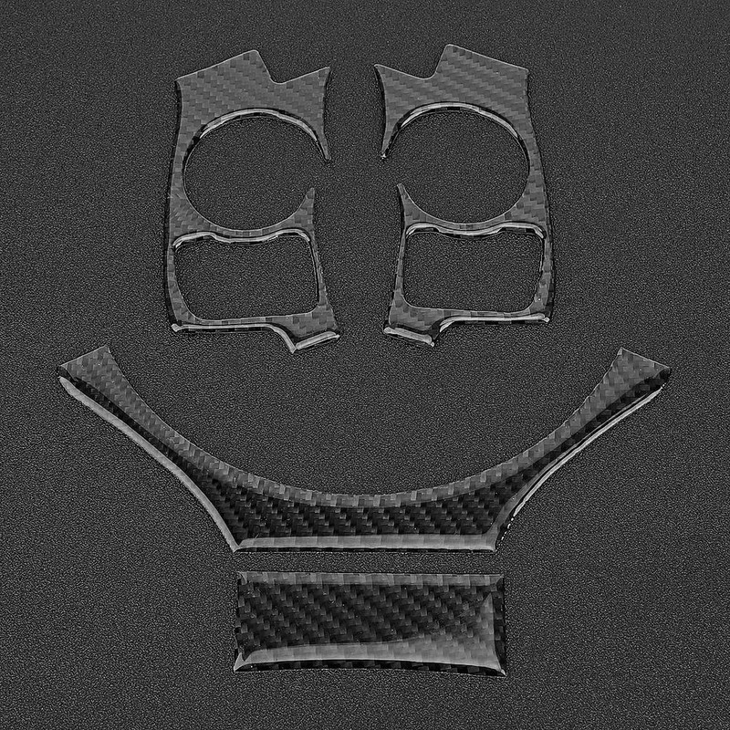 4Pcs/Set Carbon Fiber Steering Wheel Trim Cover Car Refitting Fits