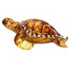 Tortoise Figurine Electroplated Turtle Jewelry Trinket Storage Box Ornament with