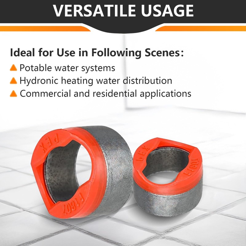 100 Pieces HeSun 1/2-Inch Bottled PEX Copper Ring With End