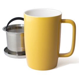 FORLIFE 610-BKG - Taza con infusor de cesta y tapa de acero inoxidable, 18 oz/pequeño, grafito negro, Mandarina, 18 oz/Small, 1