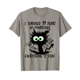 Bronze Wedding I Survived 19 Years Of Marriage T-Shirt