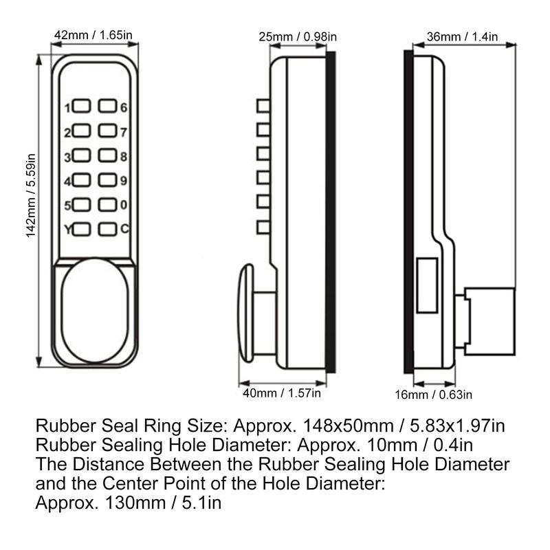 Digital Door Lock Deadbolt, Mechanical Combination Lock, Mechanical Keyless Entry
