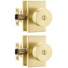 Goldenwarm Gold Door Knobs Interior, Zinc Alloy Brushed Gold Privacy