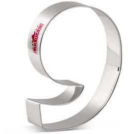 LILIAO Number 9 Cookie Fondant Biscuit Cutter for Birthday/Anniversary/Special Day - 2.7 x 3.6 inches - Stainless Steel