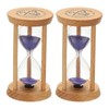 PATIKIL 5 Minutes Sand Timer, 2 Pcs Wooden Sand Watch