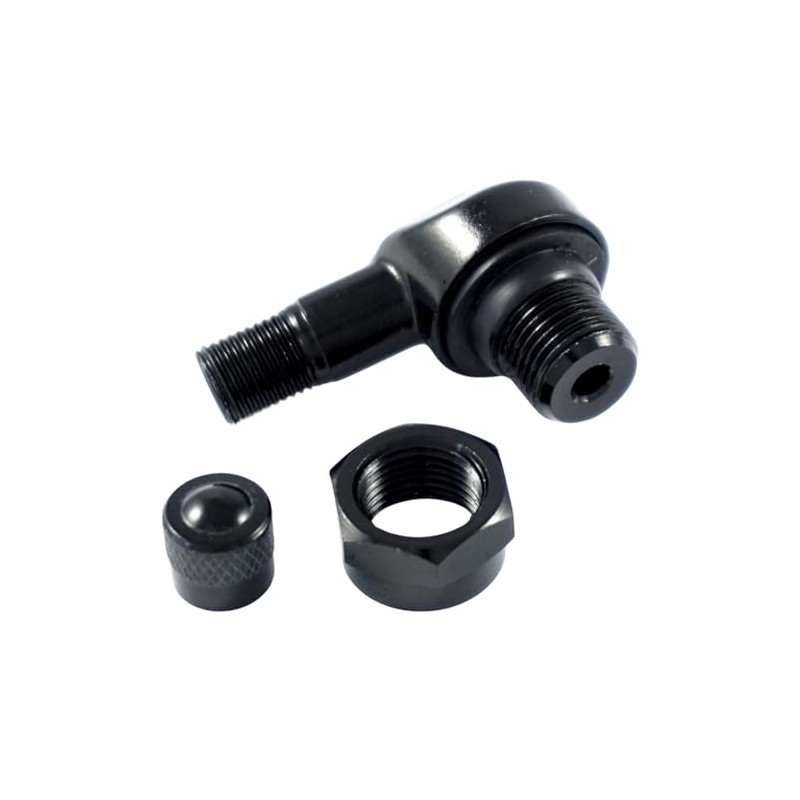 Felgenfactory 2x Motorcycle Aluminium Angle Valve Black 11.3 mm Valves