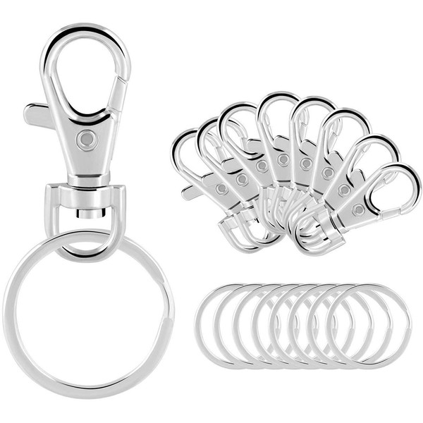 Gimars Stainless Steel Key Chain, Small Removable Twist Clasps, Key