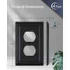 ZILLSEA 4-Pack Black Outlet Covers, Metal Single Duplex Wall Plates,