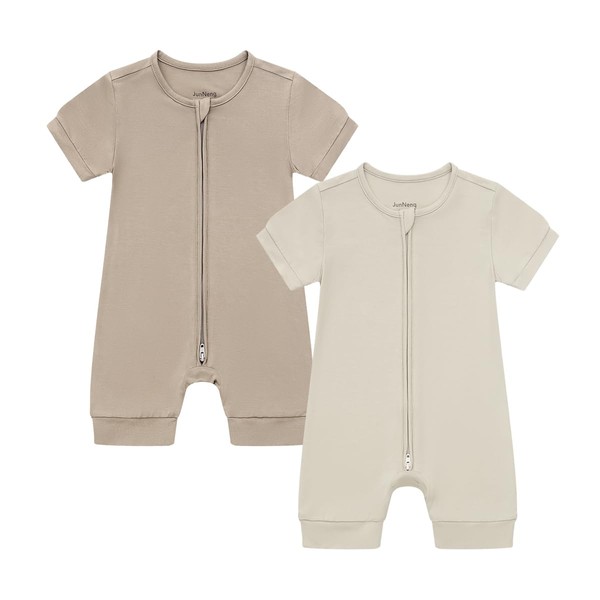 JunNeng Baby Boy 2 Pack Rayon of Bamboo Romper Sleeper
