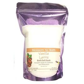 Vanilla Latte Bath Salt Soak (16 Ounce) - Phthalate Free Fragrance - is A Versatile Soaking Aid with a Deep Vanilla Scent